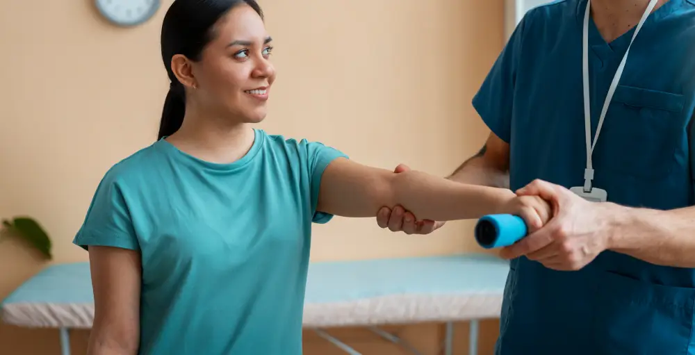 Physical therapy session
